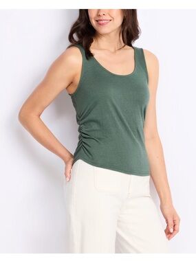 Threads 4 Thought Green Ruched Side Tank Top M